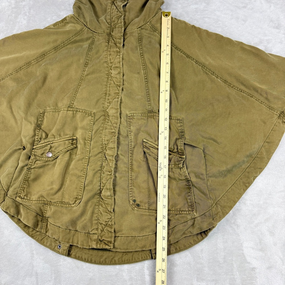 Hei Hei Anthropologie Todra Poncho Cape Jacket Women XS/S Olive Green Utility - Picture 10 of 12